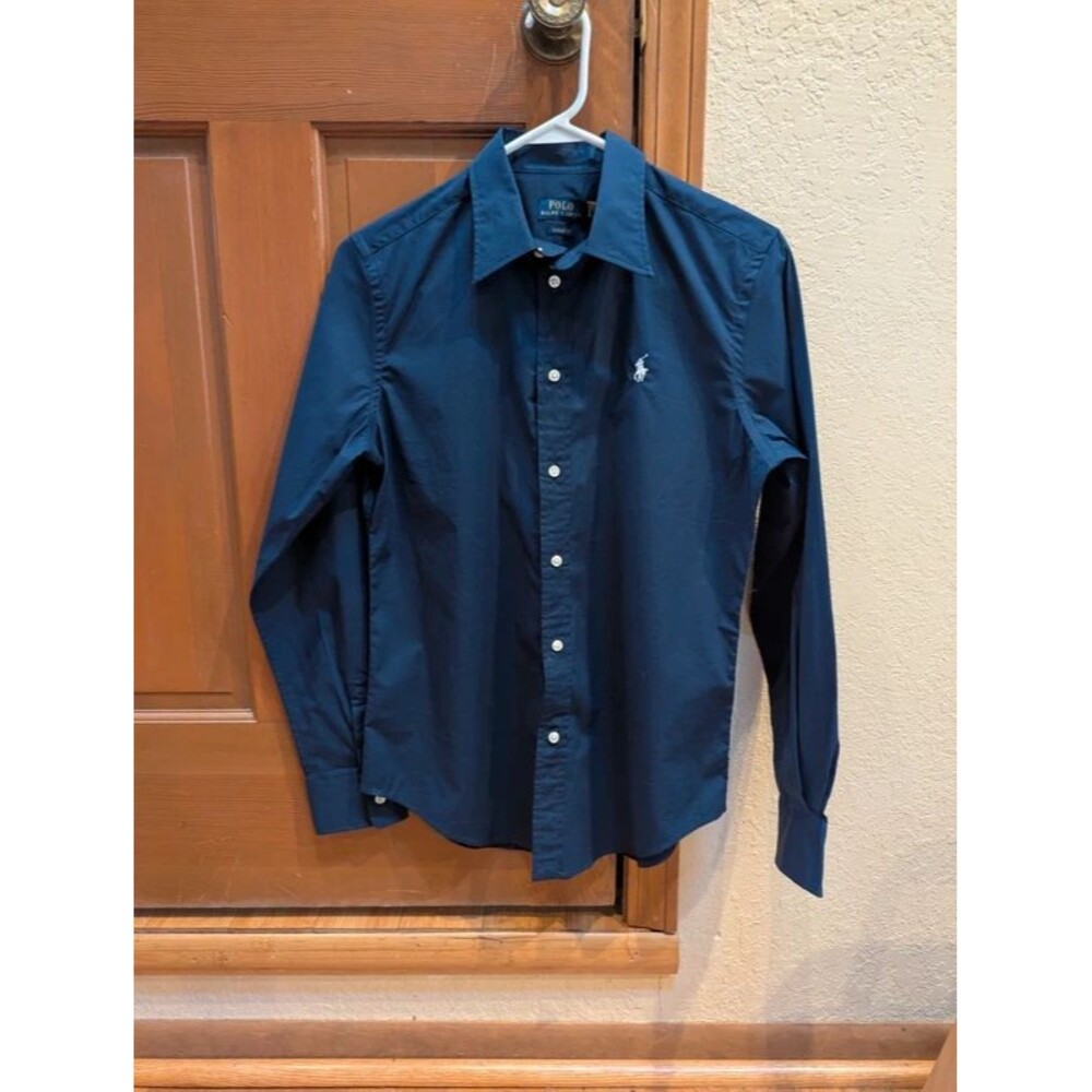 Polo Ralph Lauren Classic Fit Navy Button Down Shirt NWT Size 4